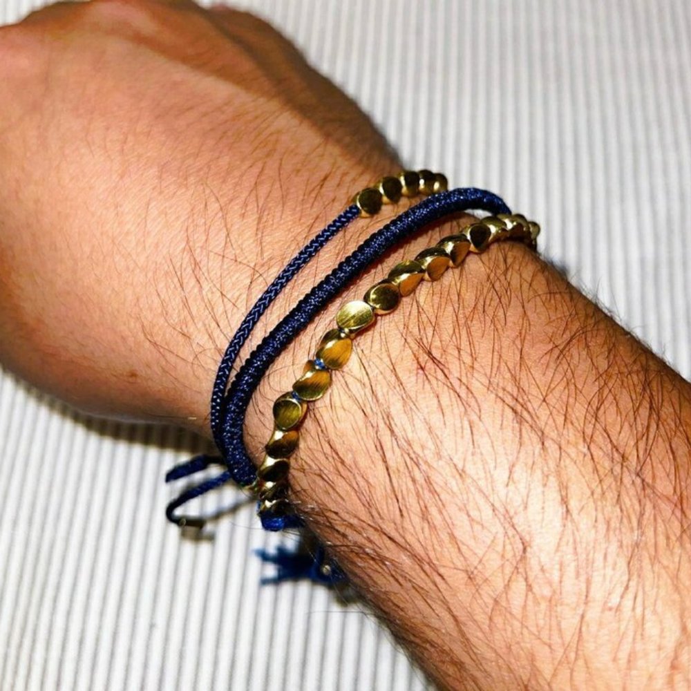 3pcs Bundle Handmade Tibetan Buddhist Braided Copper Beads Healing Bracelet Gift